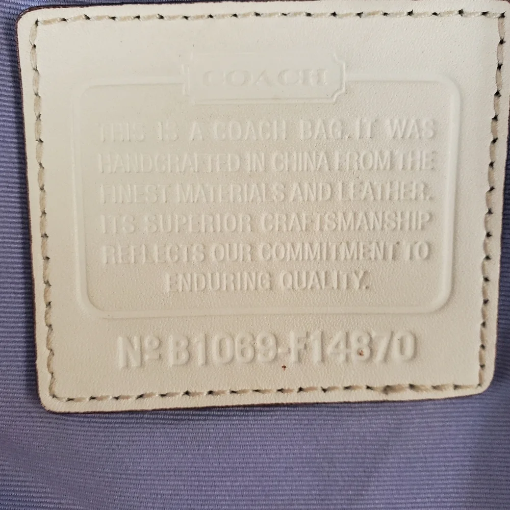Coach Bag, Coach Signature Canvas Handbag Tan ,brown , yellow. Vintage. - Picture 15 of 16